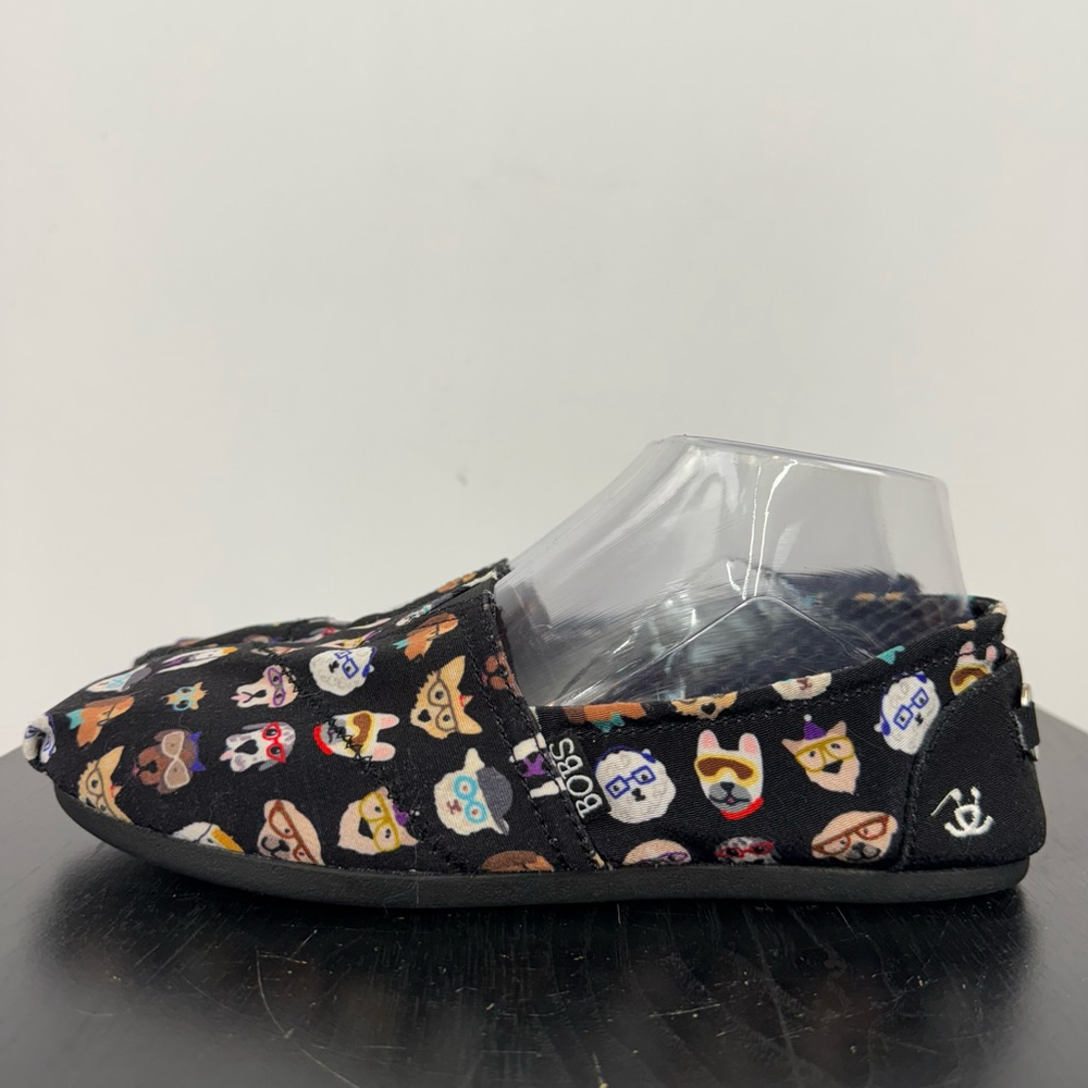 Skechers Bobs Comfort Shoes Womens 8.5 BlackDog Print Casual Slip On Memory Foam - Picture 11 of 12